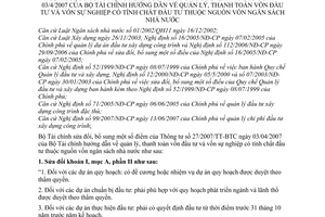 Thông tư 130/2007/TT-BTC quản lý thanh toán vốn đầu tư vốn sự nghiệp tính chất đầu tư thuộc nguồn vốn ngân sách nhà nước sửa đổi 27/2007/TT-BTC