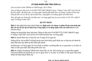 Quyết định 2594/2007/QĐ-UBND Định mức phân bổ dự toán kinh phí đề tài khoa học công nghệ Sơn La
