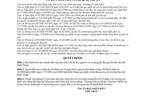 Quyết định 71/2007/QĐ-UBND  quy định chế độ thu, quản lý và sử dụng phí đấu giá trên địa bàn tỉnh Bình Thuận