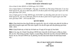 Quyết định 2208/2007/QĐ-UBND định mức phân bổ chi đầu tư phát triển từ nguồn vốn ngân sách Bắc Kạn
