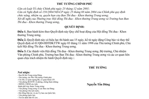 Quyết định 168/2007/QĐ-TTg Quy chế hoạt động của Hội đồng Thi đua Khen thưởng Trung ương