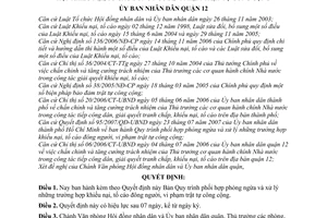 Quyết định 15/2007/QĐ-UBND quy trình phối hợp phòng ngừa xử lý khiếu nại, tố cáo đông người vi phạm trật tự công cộng quận 12