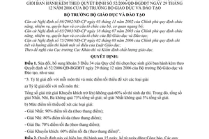 Quyết định 68/2007/QĐ-BGDĐT thi chọn học sinh giỏi sửa đổi khoản 3 điều 34 52/2006/QĐ-BGDĐT