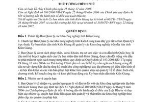 Quyết định 1471/QĐ-TTg thành lập Ban quản lý khu công nghiệp tỉnh Kiên Giang