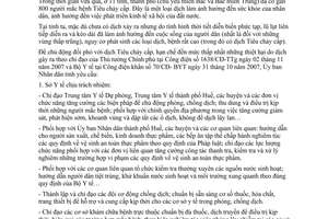 Chỉ thị 41/CT-UBND 2007 phòng chống dịch Tiêu chảy cấp Thừa Thiên Huế