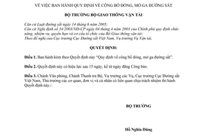 Quyết định 53/2007/QĐ-BGTVT Quy định công bố đóng, mở ga đường sắt
