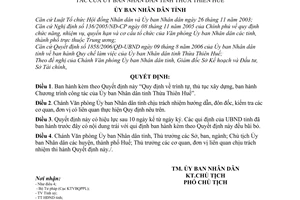 Quyết định 2509/2007/QĐ-UBND Quy định trình tự thủ tục xây dựng ban hành Chương trình công tác Ủy ban Nhân dân tỉnh Thừa Thiên Huế