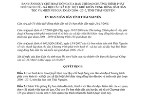 Quyết định 2502/QĐ-UBND 2007 Quy chế Ban chỉ đạo phát triển kinh tế xã hội 2006 2010 Thái Nguyên