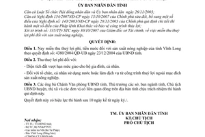 Quyết định 22/2007/QĐ-UBND miễn thu thủy lợi phí sản xuất nông nghiệp