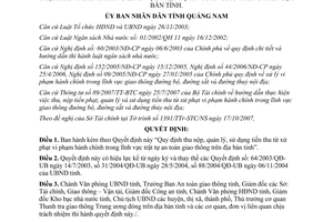Quyết định 49/2007/QĐ-UBND về Quy định thu nộp quản lý sử dụng tiền thu từ xử