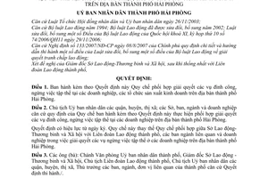 Quyết định 2189/2007/QĐ-UBND Quy chế phối hợp giải quyết các vụ đình công