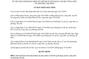 Quyết định 116/2007/QĐ-UBND chế độ tuyển dụng cán bộ công chức cấp xã Bình Dương