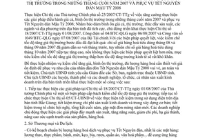 Chỉ thị 12/CT-UBND tăng cường thực hiện giải pháp điều hành giá cả, bình ổn thị trường tháng cuối năm 2007 phục vụ Tết Nguyên đán Mậu tý 2008