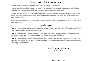 Quyết định 3066/QĐ-UBND 2007 phê duyệt Đề án Dạy nghề cho người nghèo Lâm Đồng 2007 2010