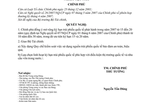 Nghị quyết 54/2007/NQ-CP kỳ hạn trái phiếu quốc tế của Chính phủ Cộng hoà xã hội chủ nghĩa Việt Nam