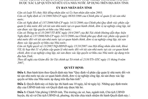 Quyết định 39/2007/QĐ-UBND Quy định phân cấp quản lý nhà nước tài sản nhà nước cơ quan hành chính, đơn vị sự nghiệp công lập