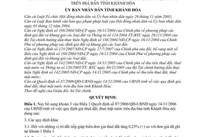 Quyết định 73/2007/QĐ-UBND bổ sung Quyết định 87/2006/QĐ-UBND