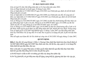 Quyết định 43/2007/QĐ-UBND sửa đổi Quyết định 26/2007/QĐ-UBND