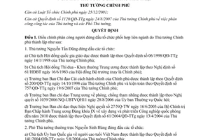 Quyết định 1225/QĐ-TTg năm 2007 điều chỉnh phân công người đứng đầu tổ chức phối