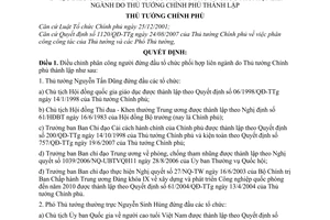 Quyết định 1525/QĐ-TTg điều chỉnh phân công người đứng đầu tổ chức phối hợp liên ngành Thủ tướng Chính phủ thành lập