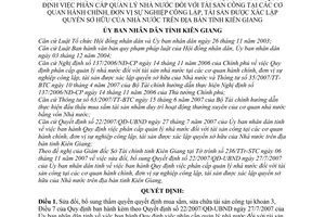 Quyết định 38/2007/QĐ-UBND sửa đổi Quyết định 22/2007/QĐ-UBND