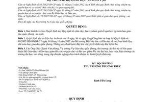 Quyết định 69/2007/QĐ-BGDĐT Quy định tổ chức dạy học đánh giá kết quả học tập môn học giáo dục quốc phòng an ninh