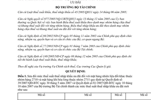 Quyết định 93/2007/QĐ-BTC điều chỉnh mức thuế suất nhập khẩu ưu đãi mặt hàng khí hóa lỏng nhiên liệu đốt khác biểu thuế nhập khẩu ưu đãi