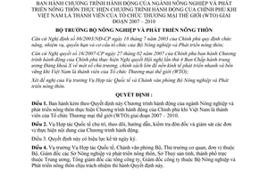 Quyết định 3615/QĐ-BNN-HTQT năm 2007 Chương trình hành động ngành Nông nghiệp