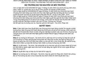 Quyết định 1819/QĐ-BTNMT Chương trình hành động Bộ Tài nguyên Môi trường