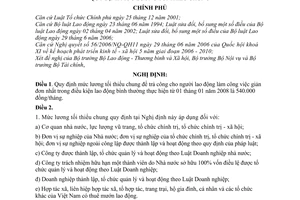 Nghị định 166/2007/NĐ-CP mức lương tối thiểu chung