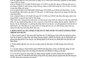 Hướng dẫn 510/HD-SXD công tác lập báo cáo tình hình chất lượng công trình xây