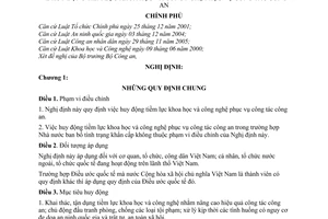 Nghị định 169/2007/NĐ-CP huy động tiềm lực khoa học công nghệ phục vụ công tác công an