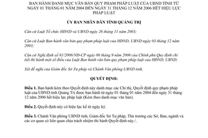 Quyết định 2385/QĐ-UBND 2007 danh mục văn bản Quảng Trị hết hiệu lực pháp luật