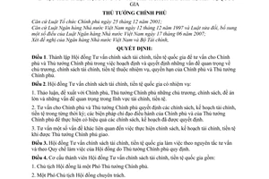 Quyết định 175/2007/QĐ-TTg thành lập Hội đồng tư vấn chính sách tài chính tiền tệ quốc gia