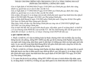 Thông tư liên tịch 12/2007/TTLT-BYT-BTC  hướng dẫn cơ chế quản lý tài chính đối với thuốc và  thiết bị y tế viện trợ khẩn cấp phòng, chống HIV/AIDS