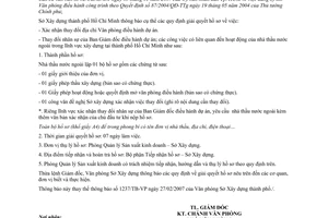 Thông báo 9464/TB-VP giải quyết hồ sơ liên quan hoạt động nhà thầu nước ngoài lĩnh vực xây dựng thành phố Hồ Chí Minh