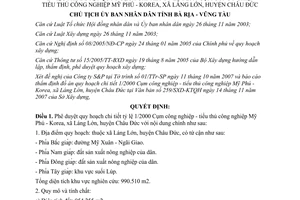 Quyết định 4130/QĐ-UBND 2007 quy hoạch chi tiết tỷ lệ 1/2000 cụm công nghiệp Mỹ Phú Bà Rịa Vũng Tàu