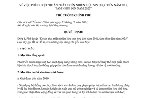 Quyết định 177/2007/QĐ-TTg phê duyệt Đề án phát triển nhiên liệu sinh học đến năm 2015, tầm nhìn 2025
