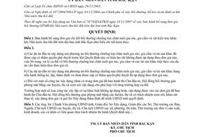 Quyết định 2316/2007/QĐ-UBND bổ sung đơn giá bồi thường chuồng trại chăn nuôi