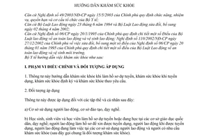 Thông tư 13/2007/TT-BYT hướng dẫn khám sức khỏe