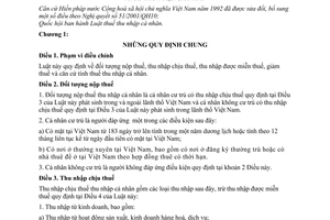 Luật thuế thu nhập cá nhân 2007 04/2007/QH12