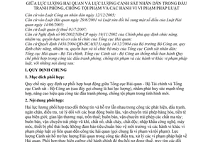 Quy chế phối hợp 5341/QCPH/TCHQ-TCCS giữa lực lượng Hải quan Cảnh sát nhân dân trong đấu tranh phòng, chống tội phạm và các hành vi vi phạm pháp luật