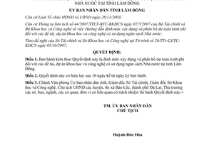 Quyết định 43/2007/QĐ-UBND định mức kinh phí đề tài khoa học công nghệ Lâm Đồng