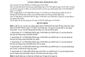 Quyết định 19/2007/QĐ-UBND bãi bỏ văn bản quy phạm pháp luật tỉnh Hưng Yên