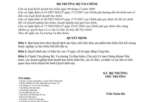 Quyết định 96/2007/QĐ-BTC Quy chế triển khai sản phẩm bảo hiểm liên kết chung