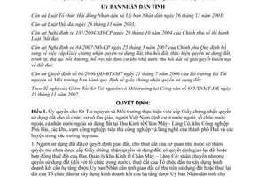 Quyết định 2629/QĐ-UBND uỷ quyền cấp giấy chứng nhận quyền sử dụng đất Thừa Thiên Huế