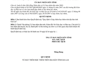 Quyết định 99/2007/QĐ-UBND Quy định dạy học thêm tỉnh Gia Lai