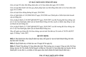 Quyết định 2147/2007/QĐ-UBND Quy chế quản lý vận tải hành khách bằng ôtô