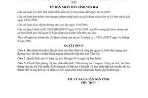 Quyết định 2126/2007/QĐ-UBND công tác quản lý khai thác mạng lưới đường thủy