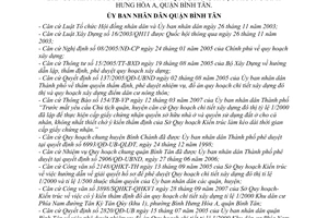 Quyết định 6881/QĐ-UBND phê duyệt Đồ án quy hoạch chi tiết xây dựng đô thị tỷ lệ 1/2000 Khu dân cư phía nam đường Tân Kỳ Tân Qúy phường Bình Hưng Hòa